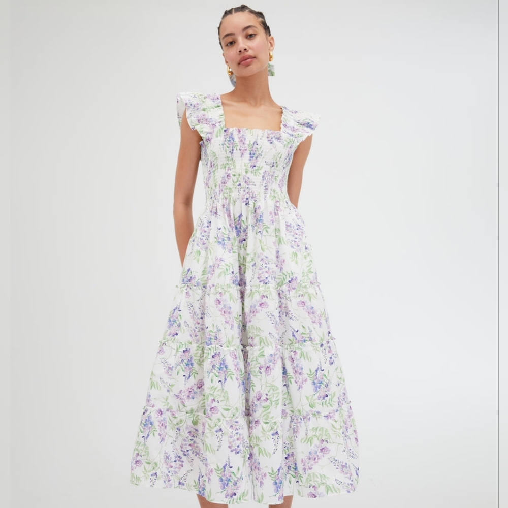 NWT Hill House Home Ellie Midi Dress Wisteria Print